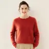 Nuevo suéter de 100% cachemira cepillada, suéter de forro polar de cachemira pura para mujer con un diseño único, top base de capa gruesa de nicho para otoño e invierno