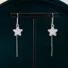 Argola de Prata S925 Nova Tendência Versátil Simples Delicada Brincos de Estrela Design de Nicho Delicado Doce Brincos de Fada