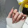 Anillo Minimalista de Jade Espuma de Agua Imitación para Mujer, Anillo Abierto Ajustable de Lujo Ligero, Regalo para Novia, Joyería de Alta Gama de Moda