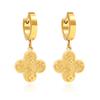 Pendientes Cruzados de Flor de Doble Cara de Alta Gama Coreanos para Mujer Pendientes Chapados en Oro Pendientes de Acero Inoxidable Joyería para Hombres Fabricante Mayorista