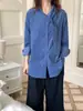 Camisa de Pana Retro Weisong para Mujer, Nueva Colección Primavera 2026 Estilo Coreano Diseño de Nicho Camisa con Cuello Bufanda Top