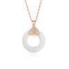 Collar con hebilla de seguridad de jade blanco y plata S925 para mujer, moda nacional, nuevo collar chino xiangyun, nube de diamantes, joyería de plata al por mayor