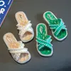 Pantuflas de Perlas para Niñas Estilo Princesa Sandalias de Verano Antideslizantes para Interiores y Exteriores para Niños Pequeños y Medianos Niñas