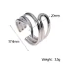 Anillo de Acero Inoxidable de Alta Gama de Estilo Europeo y Americano Minimalista Geométrico Irregular de Personalidad Abierto para Mujer Que No Se Desvanece