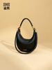 Bolsa de ombro feminina com textura de meia-lua, direto da fábrica, nova 2025, bolsa de axila, bolsa de meia-lua fashion portátil