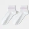 Meias Femininas Curtas Listradas Clássicas, Meias Esportivas Absorventes de Suor para Primavera e Verão, Meias Curtas e Meia-Perna Antibacterianas para Mulheres, Meias Zhuji