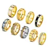 Set Caliente de Venta de 9 Piezas de Anillos de Cadena Giratorios para Alivio del Estrés Set de Anillos de Acero Inoxidable Transfronterizo Amazon Shein