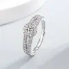 Transmisión en vivo transfronteriza en Douyin: Nuevos anillos originales de circonita para mujer, joyería de moda, anillos de cobre chapado en platino, venta al por mayor desde el fabricante