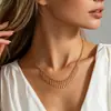 Novo Colar com Franja de Barra de Cobre Estilo Europeu e Americano, Gargantilha de Corrente para Clavícula de Luxo Leve de Alta Qualidade, Acessório de Moda Exclusivo de Nicho