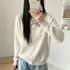 Cárdigan de punto de un solo pecho con cuello de muñeca estilo coreano para mujer, nuevo modelo otoño e invierno 2026, diseño dulce y único, abrigo de suéter no repetitivo