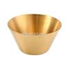 Plato para condimentos de acero inoxidable 304, grande, pequeño, chapado en oro, para salsas, aperitivos de restaurante, lijado, taza para condimentos de comida occidental