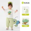 Conjunto Dudu Baby Roupa de Verão Leve Camiseta Infantil Conjunto de Duas Peças Calça de Verão para Meninos Novo Estilo Roupas Infantis para Meninas t