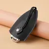 Bolsa de Chaveiro de Couro Bovino de Primeira Camada Mini Compacta Portátil Retrátil Armazenamento de Chave de Carro Capa Protetora Couro Genuíno Grande Capacidade