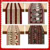 Suministros del Fabricante Atmósfera Festiva Navideña Bandera de Mesa Tela Elemento de Reno Papá Noel Material de Lino Ajedrez de Mesa