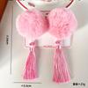 Pasador clásico de borla de bola de pelo para niños Tocado de saludo de Año Nuevo Pasador de felpa versátil Hanfu Pasador festivo rojo de Año Nuevo