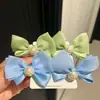 Pinzas para el Cabello 3D de Conejo con Lazo de Perlas para Niños que No Dañan el Cabello, Pasadores de Tela de Burbujas Transparentes para Niñas Pequeñas