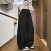 Pantalones de chándal grises para hombre, de peso pesado, pierna ancha con cordones, perfectos para otoño e invierno, con un estilo americano moderno y un corte relajado, adecuados para adolescentes