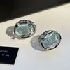 Brincos de Verão Azuis Estilo Francês Mambo de Menta com Pedras de Cristal, Brincos Únicos e de Nicho com Design de Alto Padrão