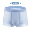 Roupa Íntima Masculina Sem Costura de Seda de Gelo 10A Antibacteriana Secagem Rápida Estilo Fino Boxer Briefs Respirável Cor Sólida Bolsa para Genitália Venda por Atacado
