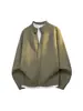 Suéter cárdigan de terciopelo ártico de color sólido con cuello redondo para hombre, otoño, moda de alta gama, moderno, para ir al trabajo, suéter casual de punto