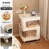 Mesita de Noche Pequeña Simple Moderna Hogar Dormitorio Estante de Almacenamiento de Mesita de Noche con Lámpara Hierro Creativo Mesa Lateral Extraíble