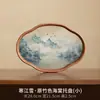 Bandeja de Té de Cristal para Uso Doméstico, Pequeña Bandeja para Preparar Té para Sala de Estar u Oficina, Bandeja para Servir Té, Bandeja de Té para Juego de Té Kung Fu