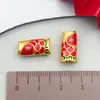 Accesorios para Joyería DIY Colgante de Pez Dorado que Conserva el Color Amuleto de Bendición Estilo Chino Pulsera de Hilo Rojo Accesorio para Collar Colgante