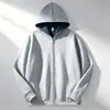 Direto da Fábrica Novo Cardigã com Capuz Casual Masculino de Manga Longa Cor Sólida Peso Pesado Dupla Face Estilo Americano Acolchoado com Pelúcia