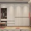 Guarda-roupa de Porta Articulada Bicolor sem Puxadores para Quarto de Casa, Armário de Armazenamento de Grande Capacidade do Chão ao Teto, Guarda-roupa Grande Segmentado Simples