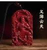 Mineral Crudo Cinabrio Cuchillo de Pie Colgante de Guan Yu Estilo Starlight Arena Púrpura Dorada Año del Zodiaco Collar Unisex Regalo Venta al por Mayor