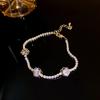 Pulsera Love de hojas de circonita, temperamento de moda de alta gama, pulsera geométrica, nueva celebridad de Internet, para ir al trabajo, aretes versátiles para mujer