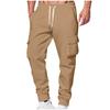 Pantalones Deportivos de Entrenamiento para Hombre de Otoño e Invierno Europeos y Americanos con Bolsillos Grandes Pantalones Cargo Pantalones de Deporte y Fitness para Hombre