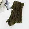 2026 Novo Lenço Plissado Fino Estreito Cor Sólida Seda Amarrotada Musselina Malha de Ponto Pequeno Lenço Longo em Tira Plissada