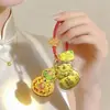 Llavero de Oro Puro 999 con Esmalte Filigrana Diseño de Calabaza de Cobre, Accesorio de Alta Gama para Pareja, Colgante para Bolso, Regalo Empresarial para Clientes