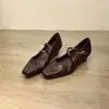 Nuevos Zapatos Mary Jane 2026 para Mujer, Cuero Genuino Vintage, Zapatos Planos Cómodos y Versátiles con Correas Cruzadas, Zapatos Pequeños de Cuero de Boca Baja
