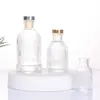 Botella de Aromaterapia de Vidrio con Patrón Vertical Romano 50ml100ml Difusor de Ratán sin Fuego Botella Vacía de Fragancia para Hotel