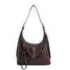 Elegante Bolso Grande de Cuero con Cera de Aceite para Mujer 2026 Nuevo Estilo Perezoso Retro Bolso de Axila Textura de Invierno Bolso de Hombro Único Cruzado