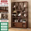 Estante de Almacenamiento para Juego de Té Estilo Chino Retro de Madera Maciza Estante para Té Vitrina Estante de Exhibición con Compartimentos de Almacenamiento de Pie