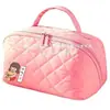 Bolsa de Cosméticos Acolchoada de Algodão RPET Transfronteiriça, Bolsa de Armazenamento Preenchida com Algodão RPET, Necessaire de Nylon, Fábrica Personalizada
