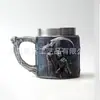 Nueva Taza de Cerveza con Relieve 3D de Guadaña de la Parca Gótica de Halloween Taza de Acero Inoxidable Decoración Artesanal de Resina