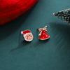 Luz de Natal Luxo High-end Sense Ins Estilo Moda Elegante Brincos Femininos Árvore de Natal Bell Gable Brincos Assimétricos