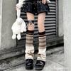 Calcetines asimétricos de estrella de cinco puntas, de punto a rayas, estilo Y2K, de pierna ancha, para vestido de Lolita, para niña JK
