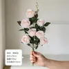 Ramo Artificial de 7 Rosas Rojas para Recepción de Boda, Decoración del Hogar, Celebración de Eventos, Arreglo Floral, Arte Floral de Seda