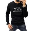 Sudadera Térmica Nueva de Otoño e Invierno Europeo para Hombre con Letras de Pedrería, Cuello Redondo, Camiseta Básica de Manga Larga, Top para Hombre, Marca de Moda