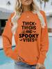 Sudadera con estampado de Halloween y cuello redondo de manga larga informal para mujer, otoño e invierno, transfronteriza entre Europa y Estados Unidos, venta al por mayor