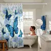 Cortina de Ducha de Tela Impermeable Temu Transfronteriza Impresión Digital Personalizada Cortina Divisoria de Baño de Poliéster Engrosado Servicio de Envío Sin Taladro