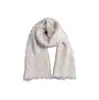 Bufanda de Punto Suave y Esponjosa Nueva Color Blanco Crudo Imitación Piel de Visón Estilo Suave Otoño e Invierno Versátil Estilo Perezoso
