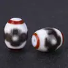 Ágata Natural Cuentas Dzi de Tres Ojos Negras y Blancas Diente de Tigre Cuentas Cilíndricas Collar Pulsera DIY Cuentas Espaciadoras Joyería Estilo Tíbet Accesorios Venta al por Mayor