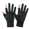 Guantes de seda de hielo de dos dedos para fugas de verano, guantes para deportes al aire libre, pesca, medio dedo, seda de hielo, guantes de entrega, venta al por mayor