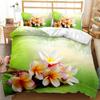 Amazon Fronteiriço Estilo Pastoral Série de Plantas e Flores Capa de Edredom Estampada Fronha Exportação Três Peças Impressão Digital